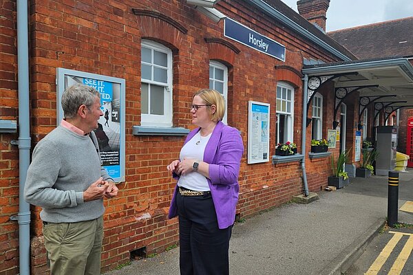 Zöe Franklin MP at train station