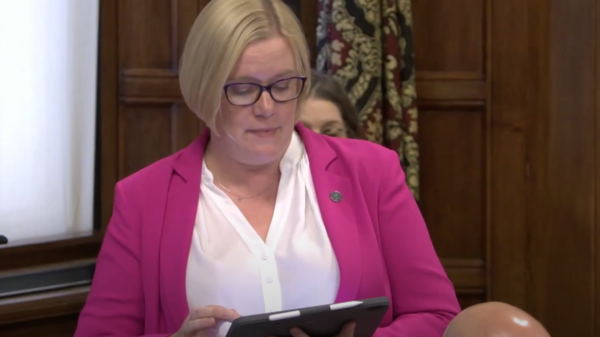 Zoe speaking in Parliament