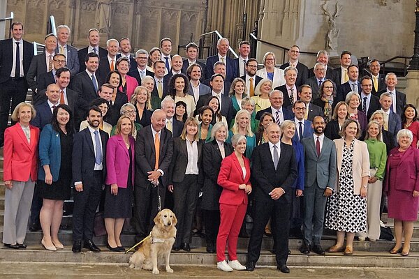 72 new Liberal Democrat MPs in Westminster Hall on their first day.